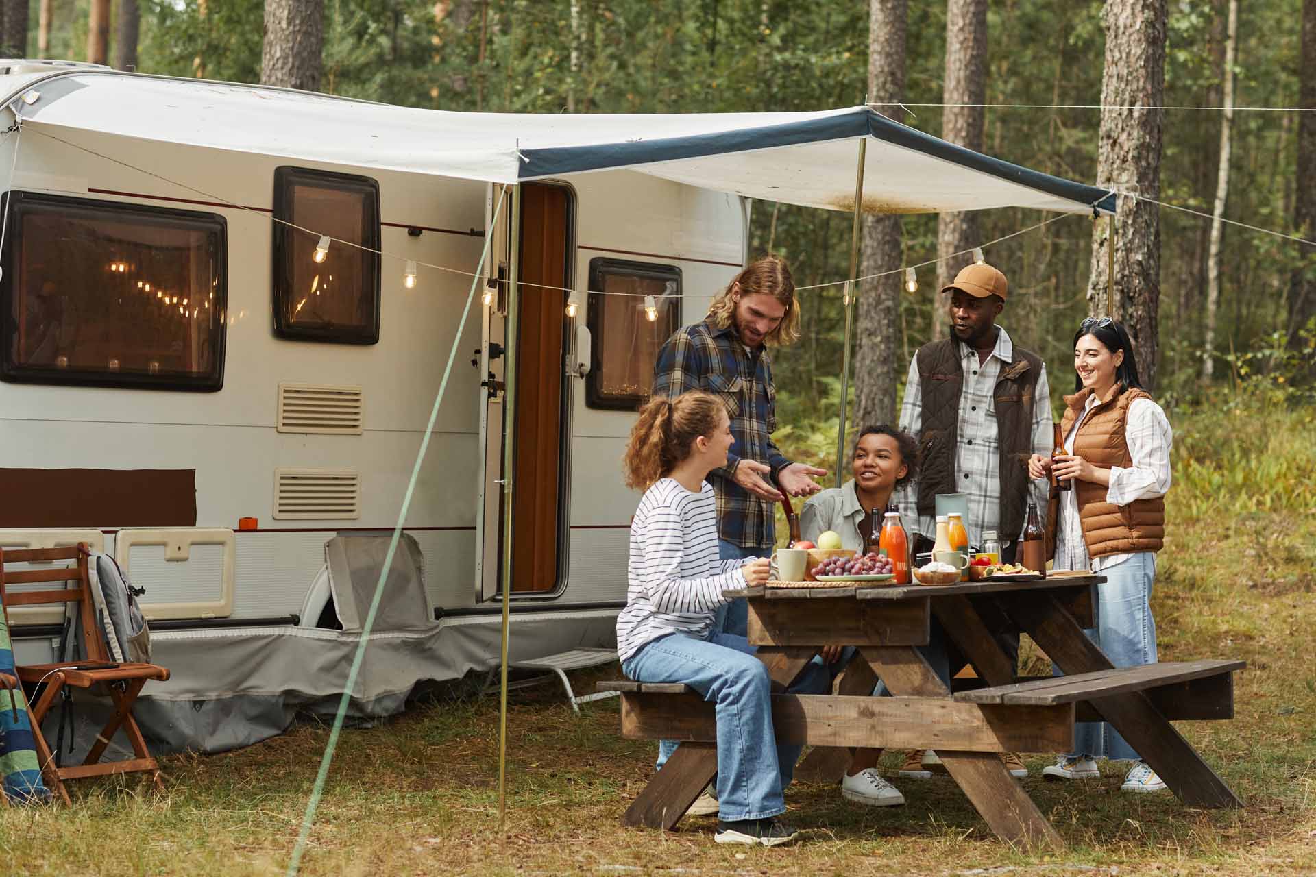 image of a group camping