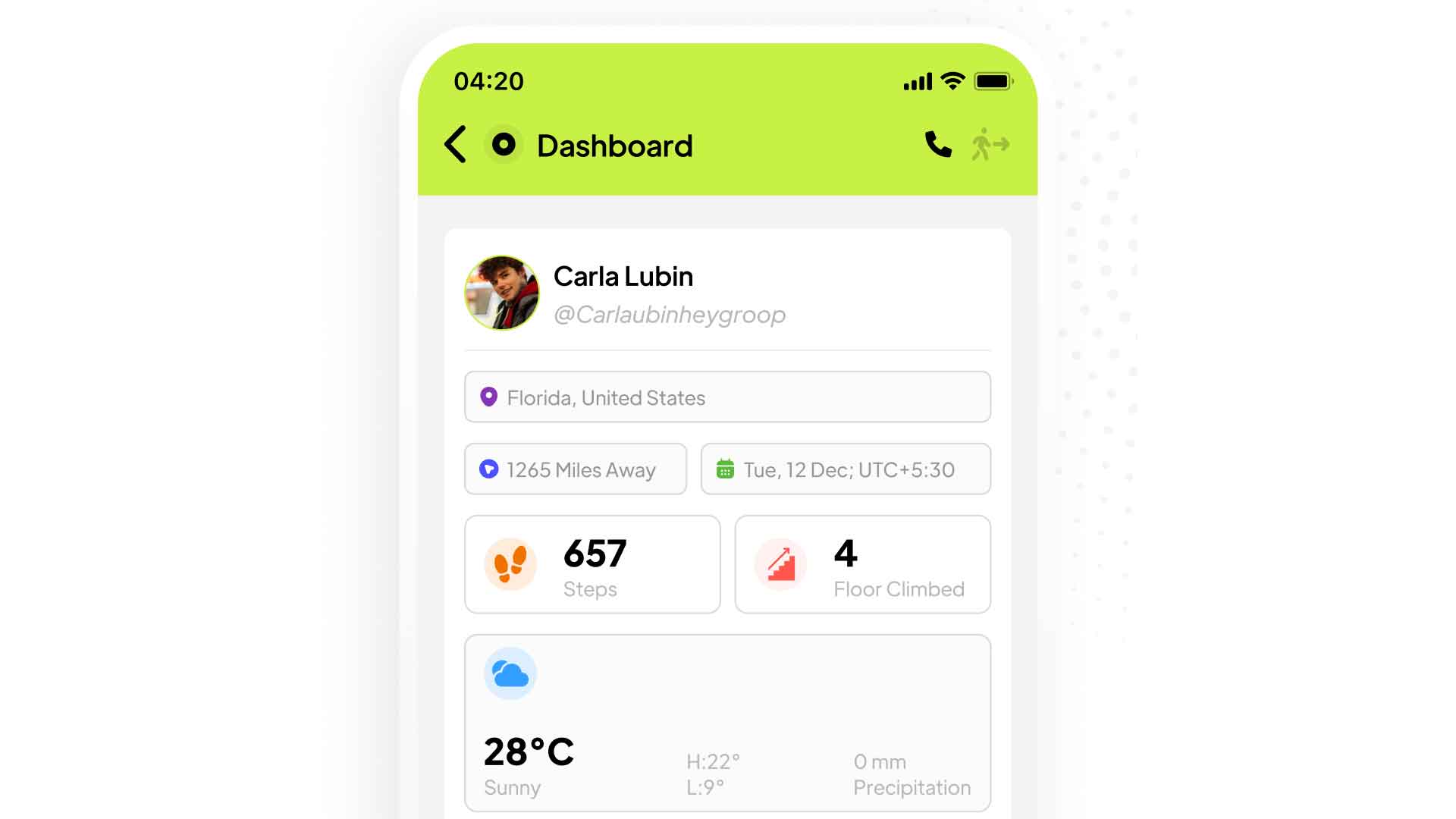 an image of a HeyGroop screenshot of the Dashboard feature